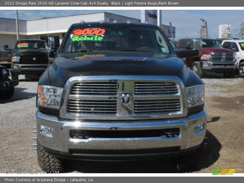 Black / Light Pebble Beige/Bark Brown 2012 Dodge Ram 3500 HD Laramie Crew Cab 4x4 Dually
