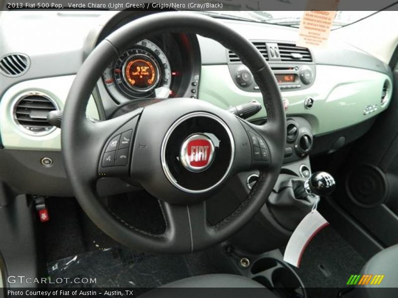 Verde Chiaro (Light Green) / Grigio/Nero (Gray/Black) 2013 Fiat 500 Pop