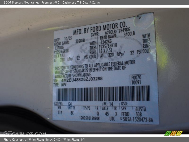 Cashmere Tri-Coat / Camel 2006 Mercury Mountaineer Premier AWD