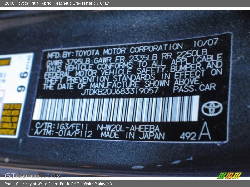 Magnetic Gray Metallic / Gray 2008 Toyota Prius Hybrid