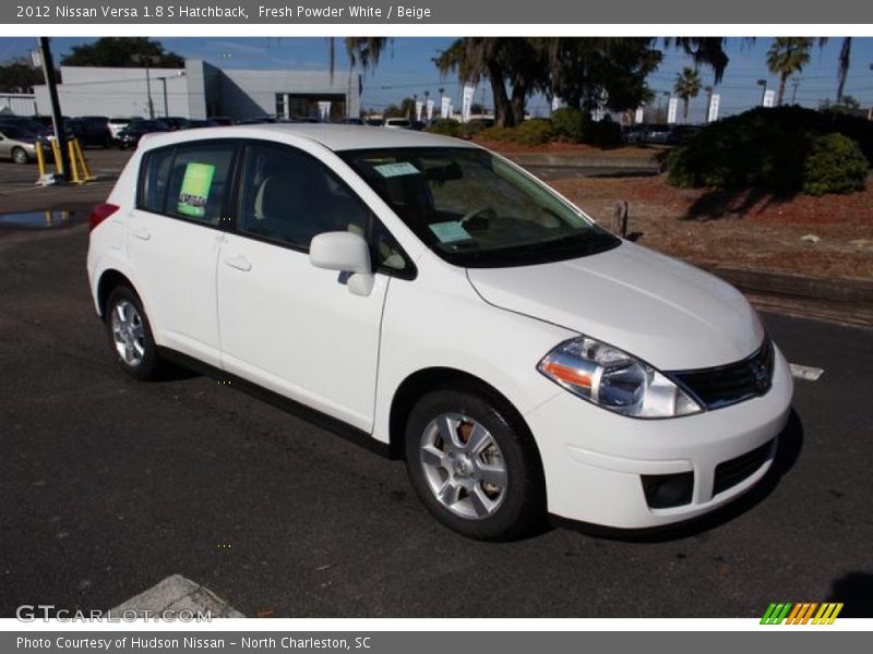 Fresh Powder White / Beige 2012 Nissan Versa 1.8 S Hatchback