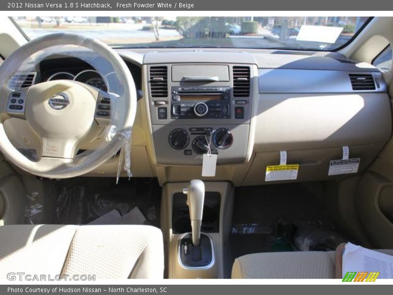 Fresh Powder White / Beige 2012 Nissan Versa 1.8 S Hatchback