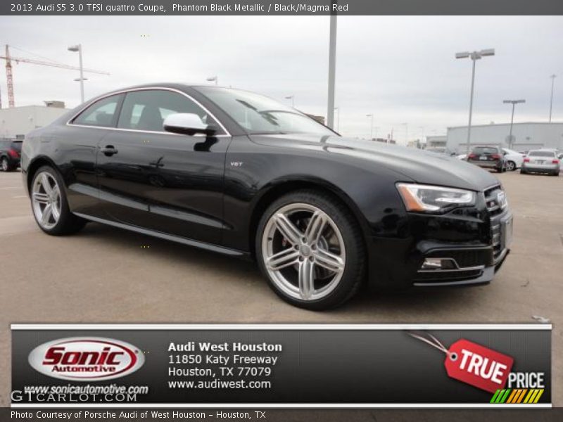 Phantom Black Metallic / Black/Magma Red 2013 Audi S5 3.0 TFSI quattro Coupe