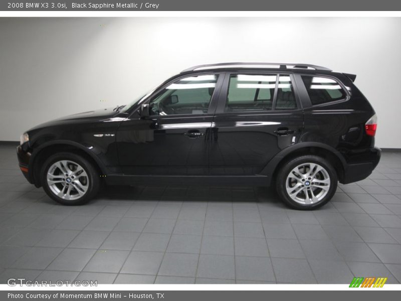 Black Sapphire Metallic / Grey 2008 BMW X3 3.0si