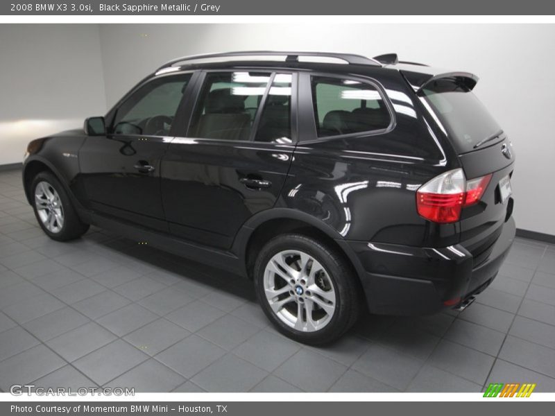 Black Sapphire Metallic / Grey 2008 BMW X3 3.0si