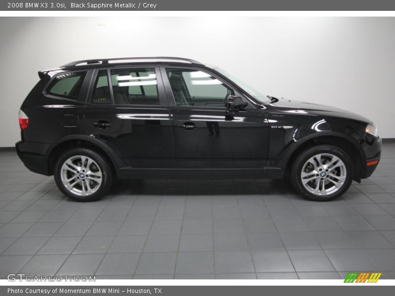 Black Sapphire Metallic / Grey 2008 BMW X3 3.0si