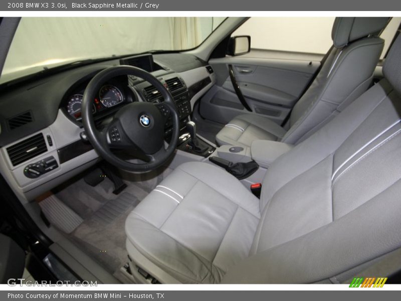 Black Sapphire Metallic / Grey 2008 BMW X3 3.0si