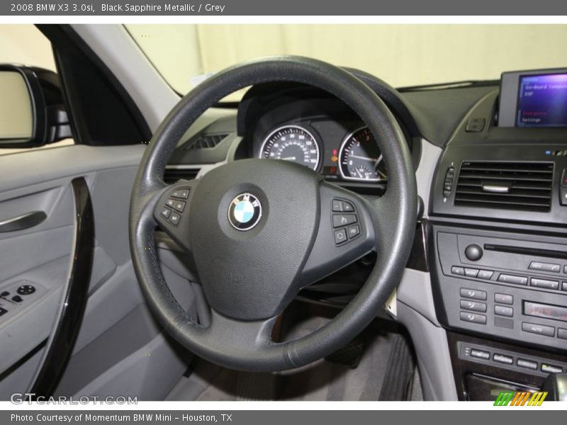 Black Sapphire Metallic / Grey 2008 BMW X3 3.0si