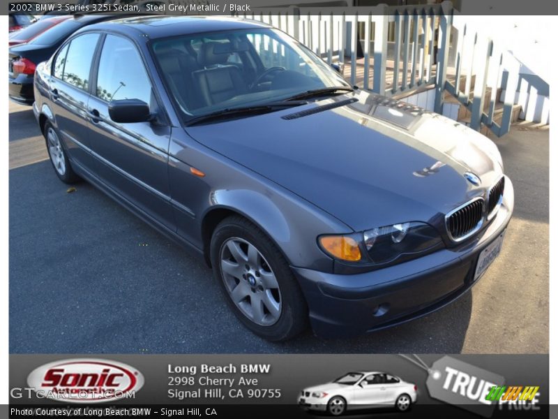 Steel Grey Metallic / Black 2002 BMW 3 Series 325i Sedan