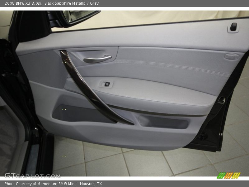 Black Sapphire Metallic / Grey 2008 BMW X3 3.0si
