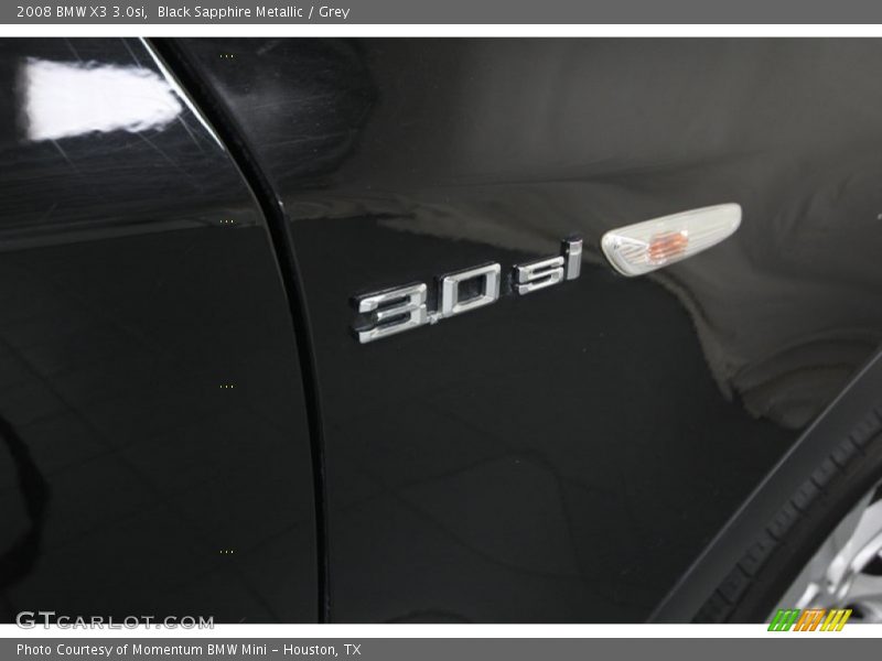Black Sapphire Metallic / Grey 2008 BMW X3 3.0si