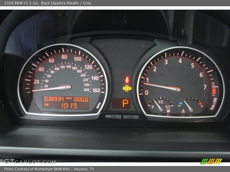 Black Sapphire Metallic / Grey 2008 BMW X3 3.0si