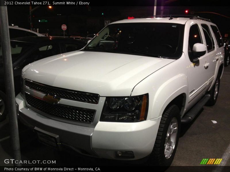 Summit White / Ebony 2012 Chevrolet Tahoe Z71