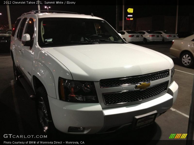 Summit White / Ebony 2012 Chevrolet Tahoe Z71