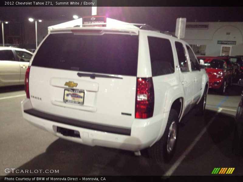 Summit White / Ebony 2012 Chevrolet Tahoe Z71