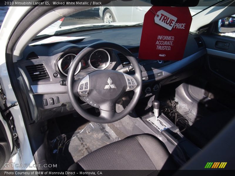 Wicked White Metallic / Black 2010 Mitsubishi Lancer ES