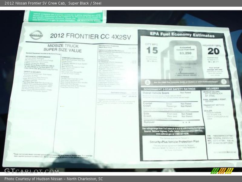 Super Black / Steel 2012 Nissan Frontier SV Crew Cab