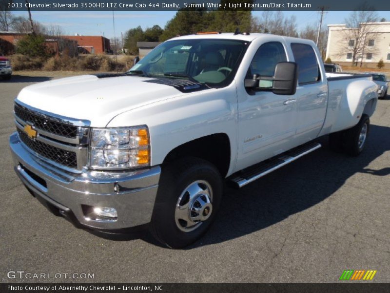 Summit White / Light Titanium/Dark Titanium 2013 Chevrolet Silverado 3500HD LTZ Crew Cab 4x4 Dually