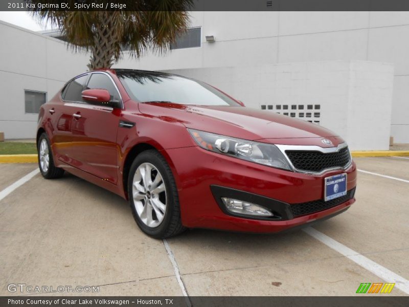 Spicy Red / Beige 2011 Kia Optima EX