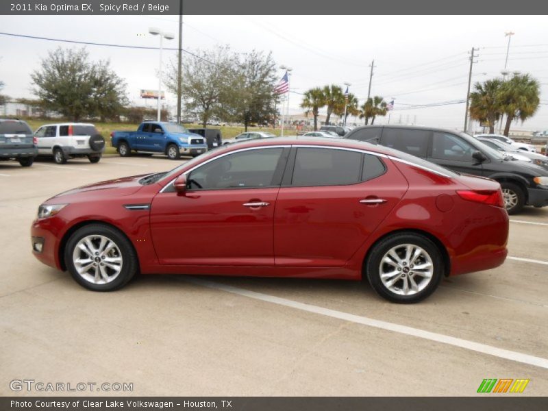 Spicy Red / Beige 2011 Kia Optima EX