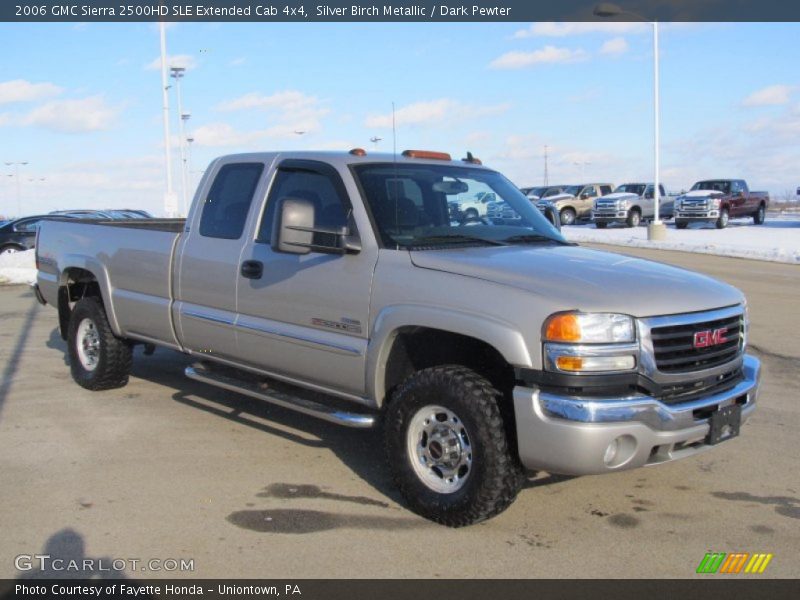 Silver Birch Metallic / Dark Pewter 2006 GMC Sierra 2500HD SLE Extended Cab 4x4