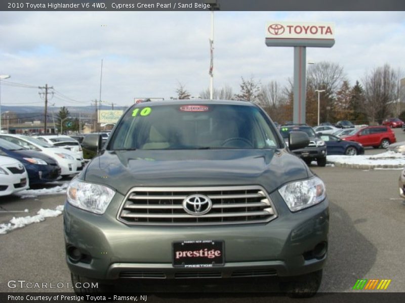 Cypress Green Pearl / Sand Beige 2010 Toyota Highlander V6 4WD