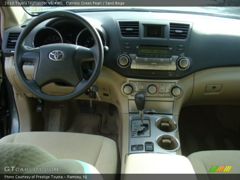 Cypress Green Pearl / Sand Beige 2010 Toyota Highlander V6 4WD