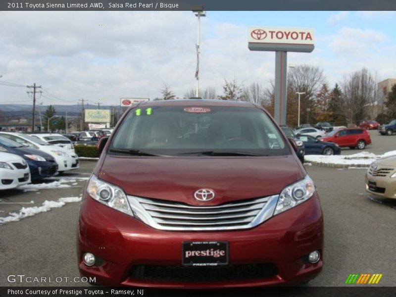 Salsa Red Pearl / Bisque 2011 Toyota Sienna Limited AWD