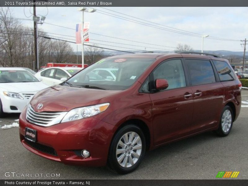 Salsa Red Pearl / Bisque 2011 Toyota Sienna Limited AWD