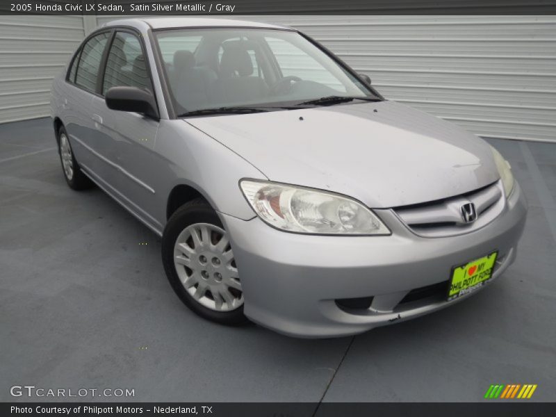 Satin Silver Metallic / Gray 2005 Honda Civic LX Sedan