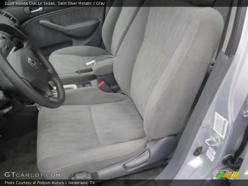Satin Silver Metallic / Gray 2005 Honda Civic LX Sedan