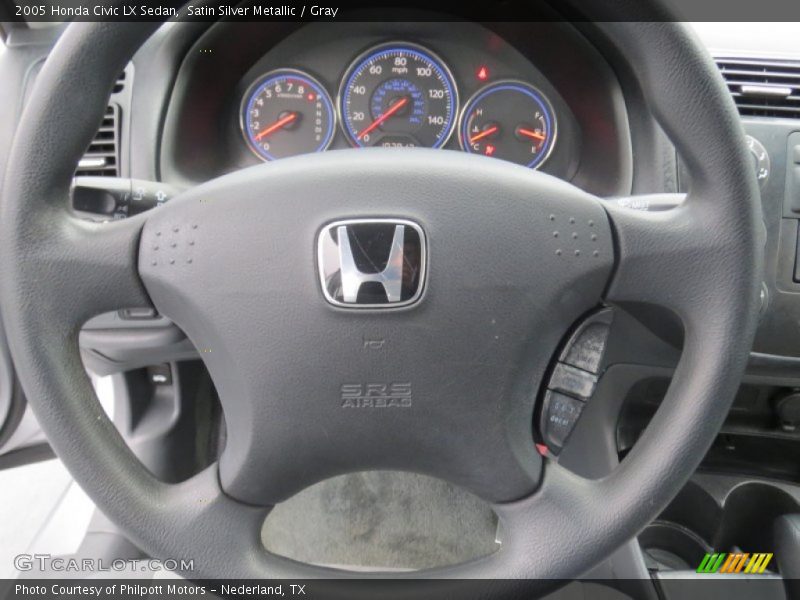 Satin Silver Metallic / Gray 2005 Honda Civic LX Sedan