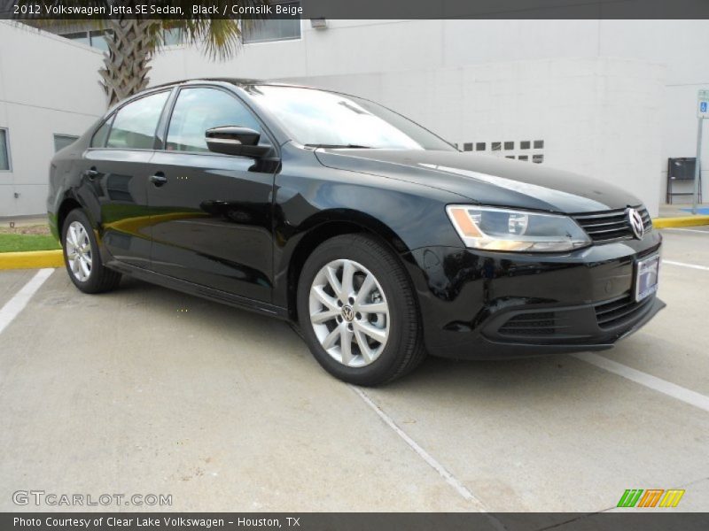 Black / Cornsilk Beige 2012 Volkswagen Jetta SE Sedan