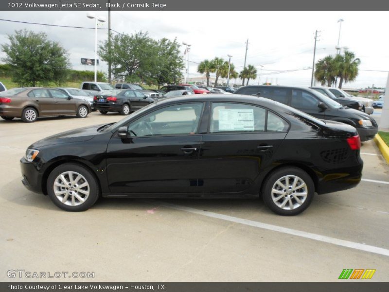 Black / Cornsilk Beige 2012 Volkswagen Jetta SE Sedan