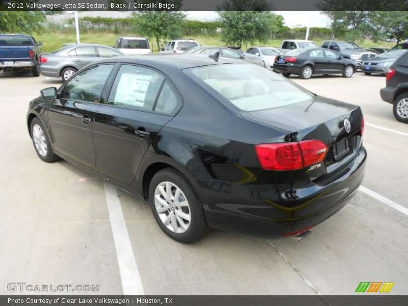 Black / Cornsilk Beige 2012 Volkswagen Jetta SE Sedan