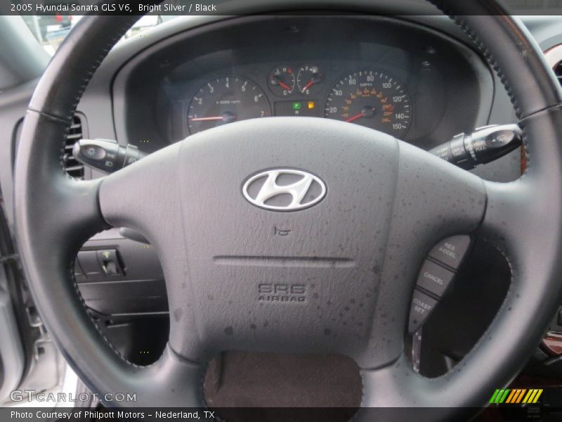 Bright Silver / Black 2005 Hyundai Sonata GLS V6