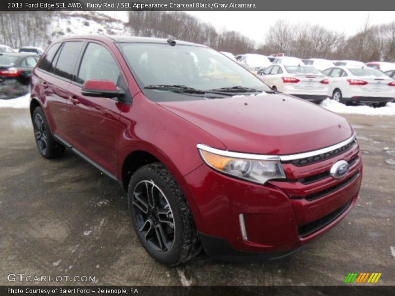 Ruby Red / SEL Appearance Charcoal Black/Gray Alcantara 2013 Ford Edge SEL AWD