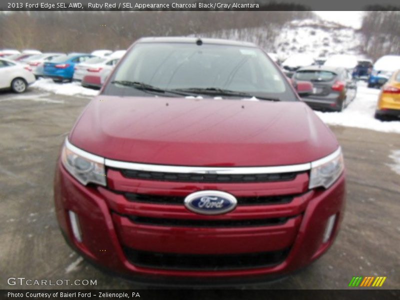Ruby Red / SEL Appearance Charcoal Black/Gray Alcantara 2013 Ford Edge SEL AWD