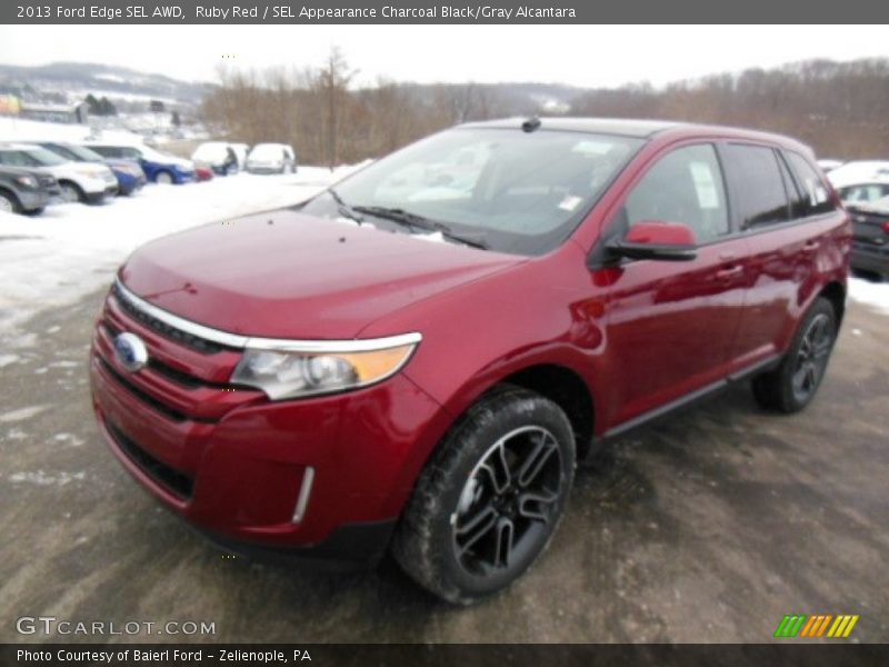 Ruby Red / SEL Appearance Charcoal Black/Gray Alcantara 2013 Ford Edge SEL AWD