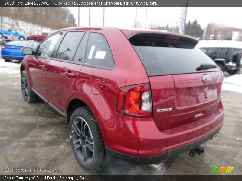 Ruby Red / SEL Appearance Charcoal Black/Gray Alcantara 2013 Ford Edge SEL AWD