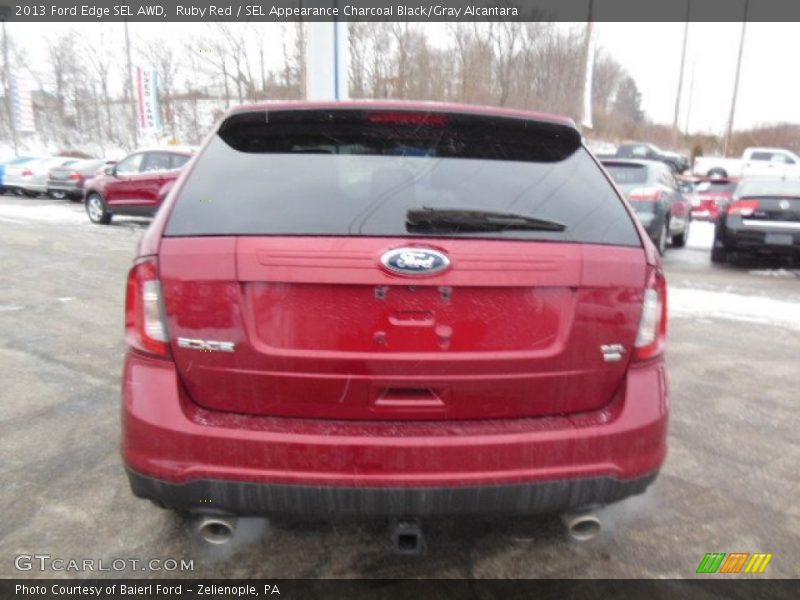 Ruby Red / SEL Appearance Charcoal Black/Gray Alcantara 2013 Ford Edge SEL AWD