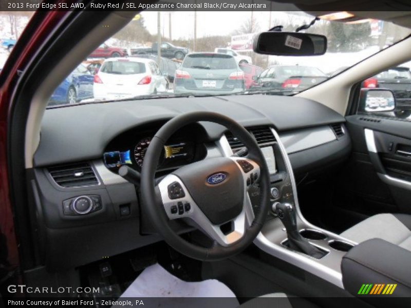 Ruby Red / SEL Appearance Charcoal Black/Gray Alcantara 2013 Ford Edge SEL AWD