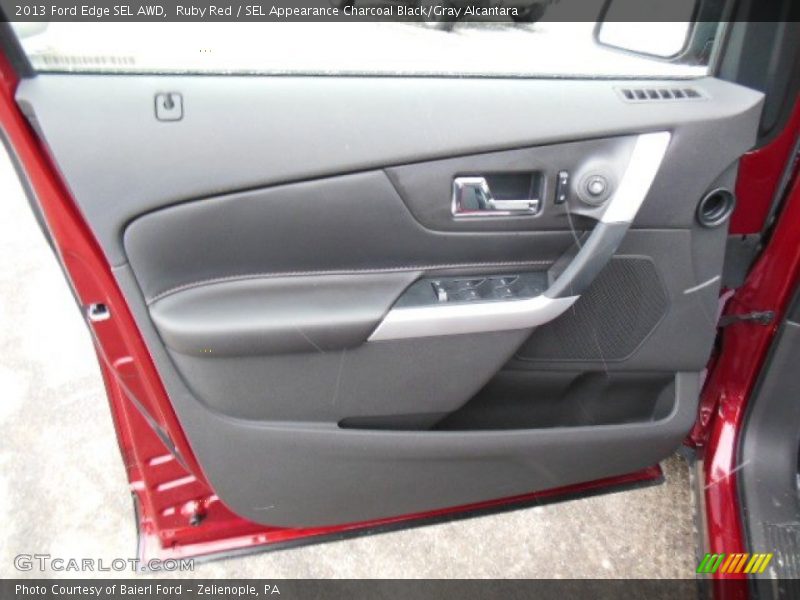 Ruby Red / SEL Appearance Charcoal Black/Gray Alcantara 2013 Ford Edge SEL AWD