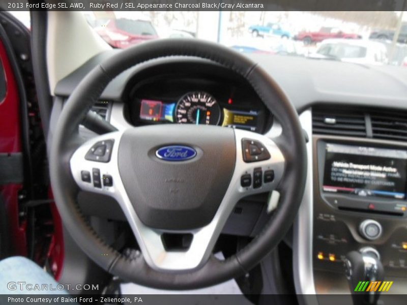 Ruby Red / SEL Appearance Charcoal Black/Gray Alcantara 2013 Ford Edge SEL AWD