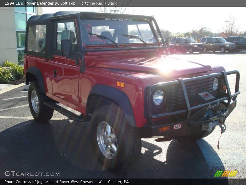 Portofino Red / Black 1994 Land Rover Defender 90 Soft Top