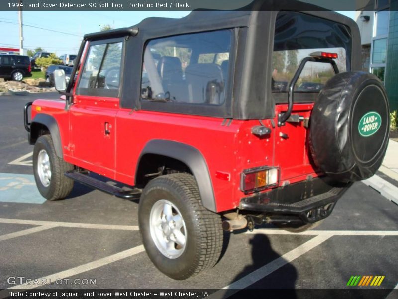 Portofino Red / Black 1994 Land Rover Defender 90 Soft Top