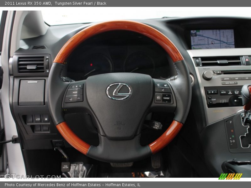 Tungsten Silver Pearl / Black 2011 Lexus RX 350 AWD