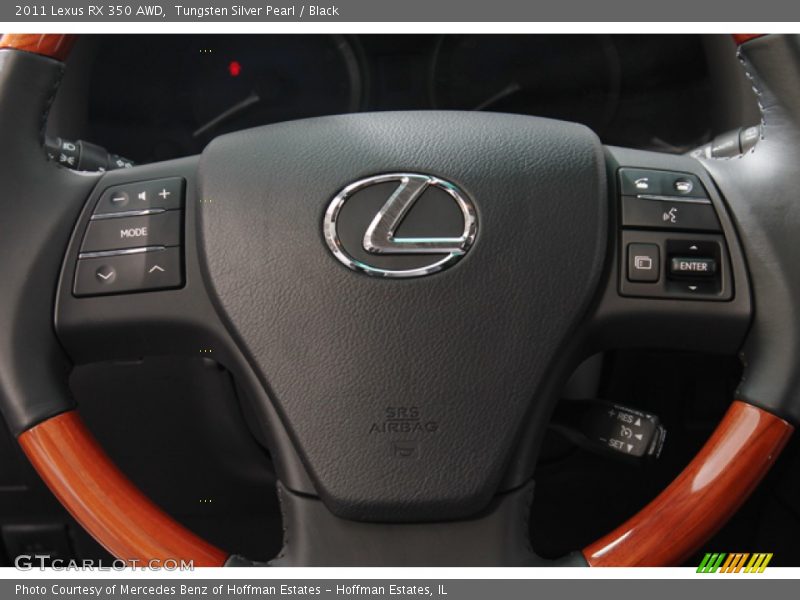 Tungsten Silver Pearl / Black 2011 Lexus RX 350 AWD