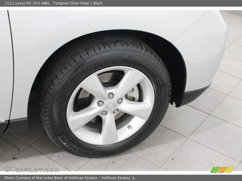Tungsten Silver Pearl / Black 2011 Lexus RX 350 AWD