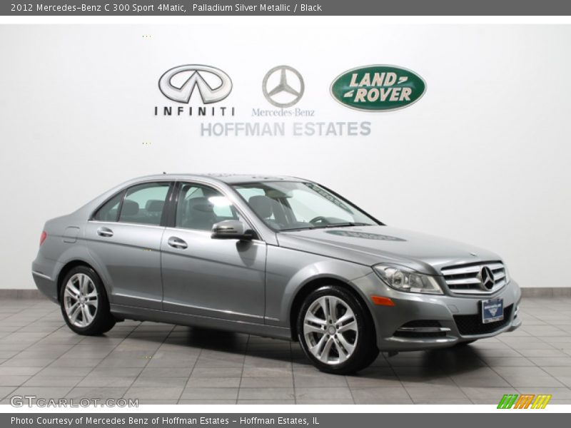 Palladium Silver Metallic / Black 2012 Mercedes-Benz C 300 Sport 4Matic